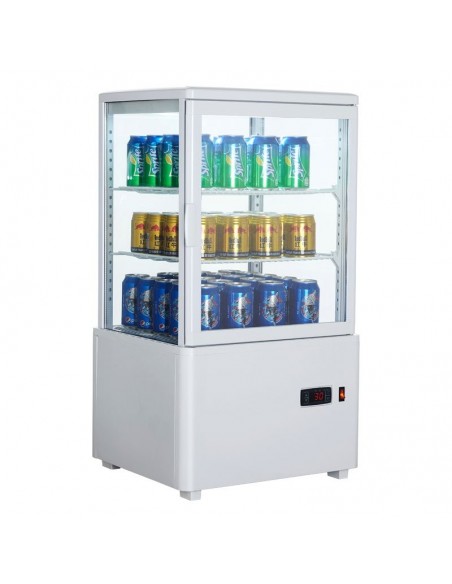 Armario Expositor Refrigerado 4 caras Sobremostrador Blanco 58 L XC58L-B