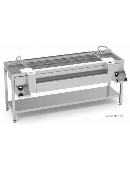 Mesa para preparación de Coctelería Profesional Doble de 2000x745x900mm con Cuba MCE-S-DOBLE ERATOS