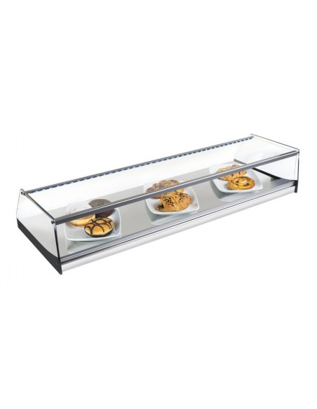 Vitrinas Neutras Cristal Recto con Base en Acero Inoxidable INOX-VR100